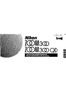 Nikon Zoom 300 manual. Camera Instructions.